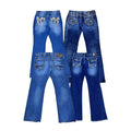 Y2K FLARED BACK-POCKET EMBELLISHMENT DETAILS BOYFRIEND JEANS 9 PCS