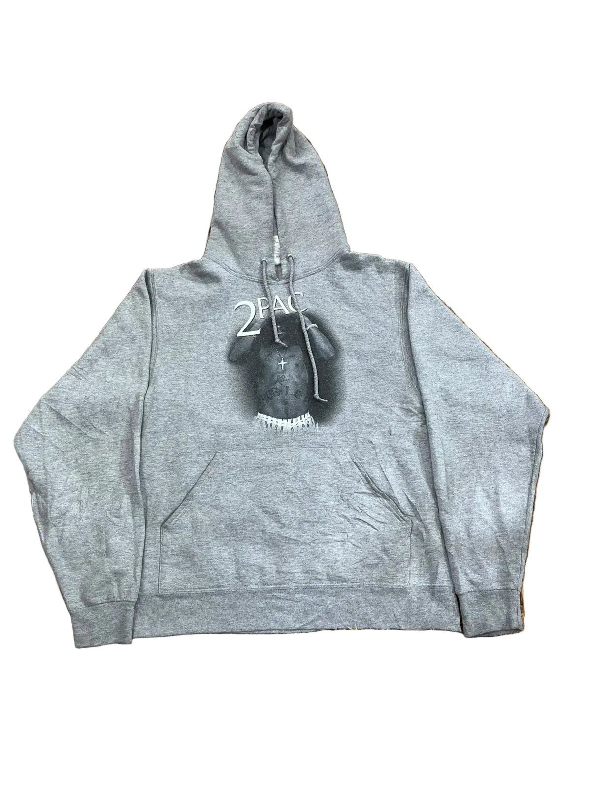 2PAC SWEAT HOODIE ON A WHITE PLAIN BACKGROUND
