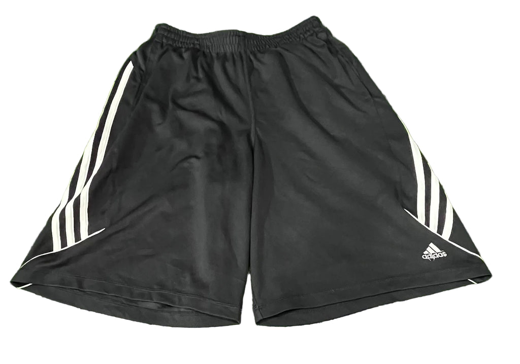 ADIDAS MEN SPORT SHORTS ON A WHITE PLAIN BACKGROUND 