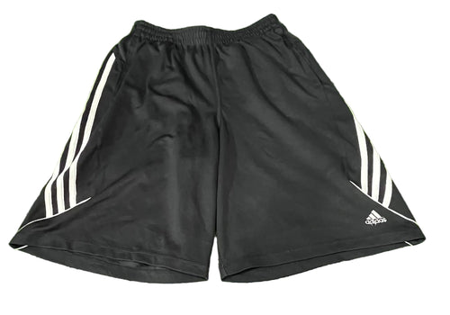 ADIDAS MEN SPORT SHORTS ON A WHITE PLAIN BACKGROUND 