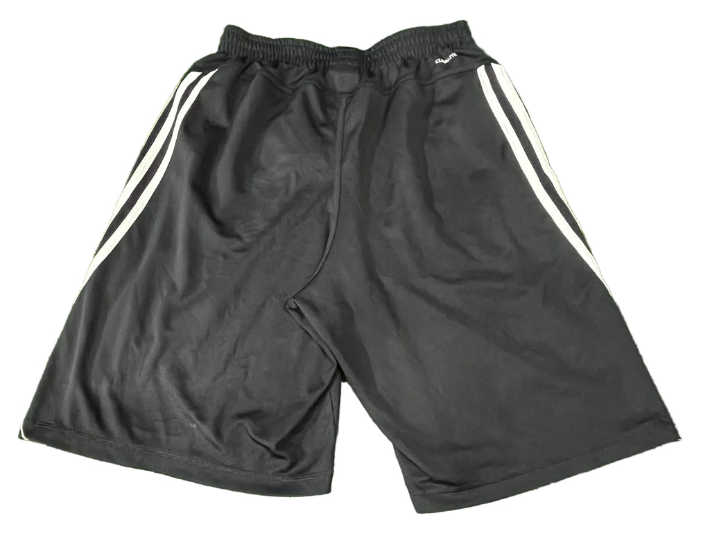 ADIDAS MEN SPORT SHORTS ON A WHITE PLAIN BACKGROUND 
