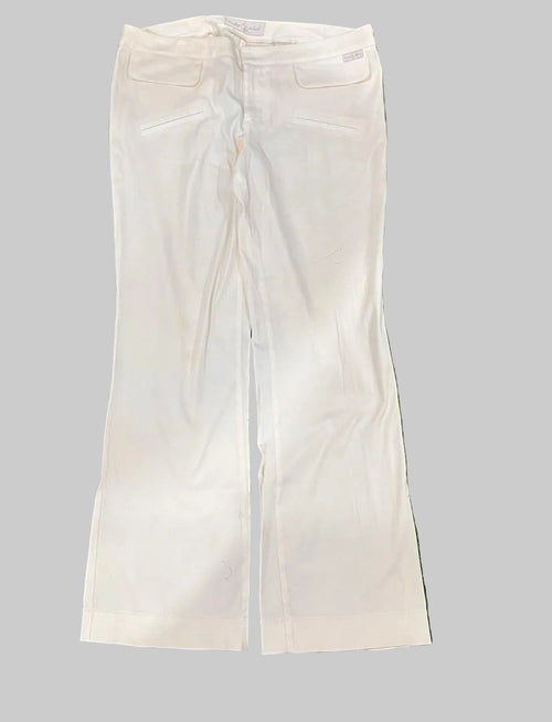 BABY PHAT white jeans on a white plain background