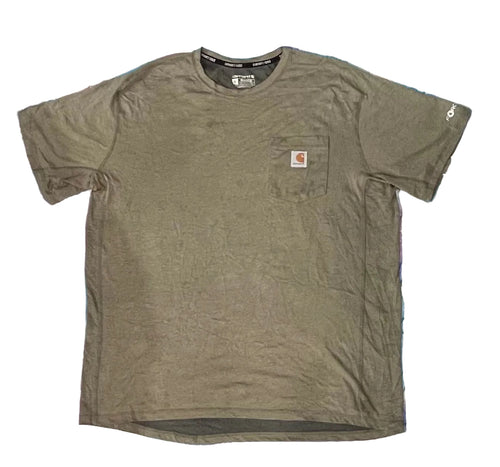 CARHARTT MEN ROUND NECK T-SHIRT ON A WHITE PLAIN BACKGROUND 