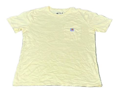 CARHARTT MEN ROUND NECK T-SHIRT ON A WHITE PLAIN BACKGROUND 