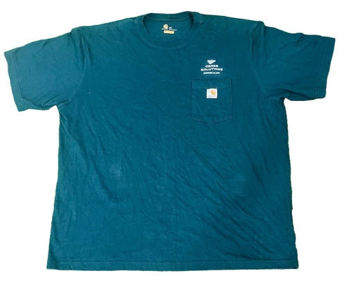 CARHARTT MEN ROUND NECK T-SHIRT ON A WHITE PLAIN BACKGROUND 