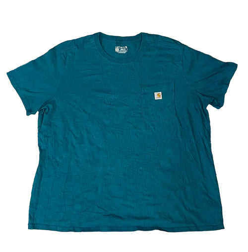CARHARTT MEN ROUND NECK T-SHIRT ON A WHITE PLAIN BACKGROUND 