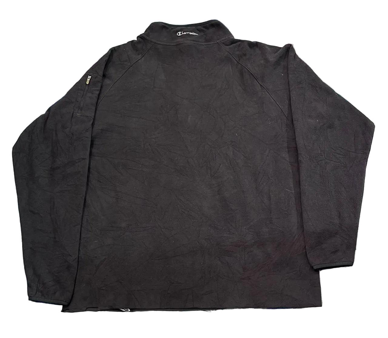 A black long-sleeve quarter-zip fleece jacket