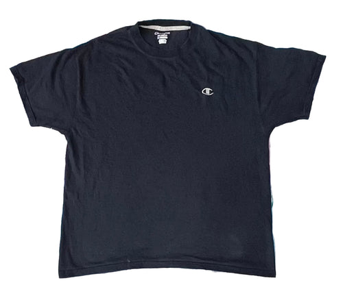CHAMPION MEN ROUND NECK T-SHIRT ON A WHITE PLAIN BACKGROUND 