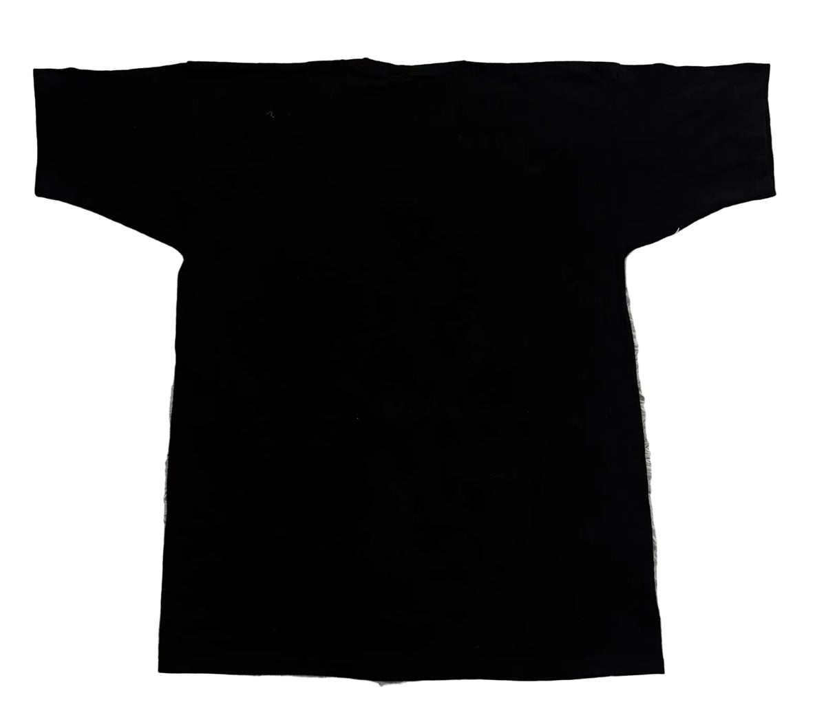 A plain black short-sleeve T-shirt