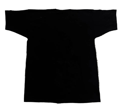 A plain black short-sleeve T-shirt