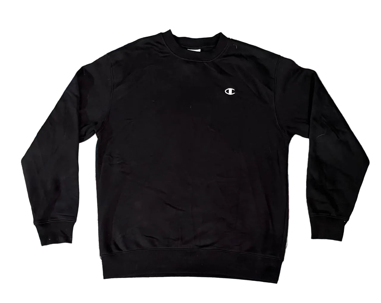 CHAMPION MEN SWEAT SHIRT WITH RIGHT SIDE LOGO ON WHITE BACKGROUND