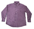 A purple long-sleeve button-down shirt. The shirt features a small embroidered shield logo on the left chest, which is the signature logo of the brand Pique.