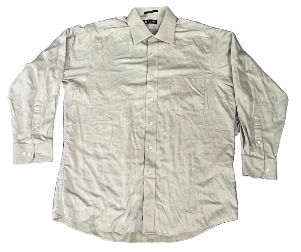 A light beige long-sleeve button-down shirt
