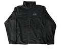 A black Columbia fleece jacket ON THE WHITE BACKGROUND