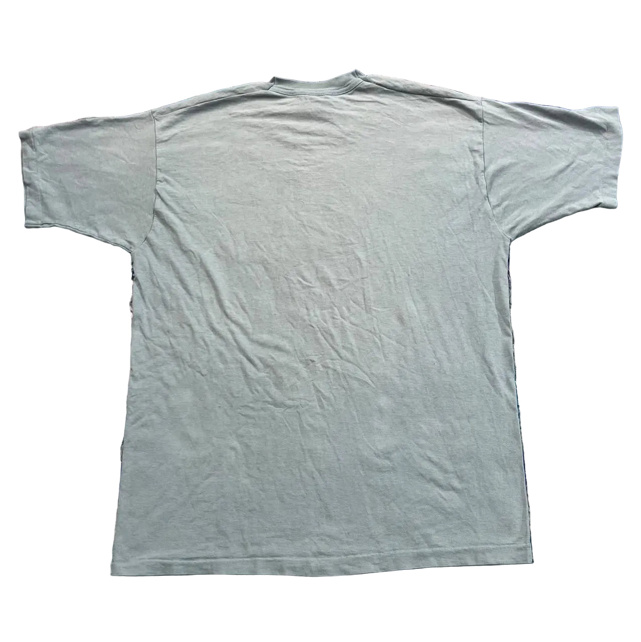 A light gray short-sleeve t-shirt ON THE WHITE BACKGROUND
