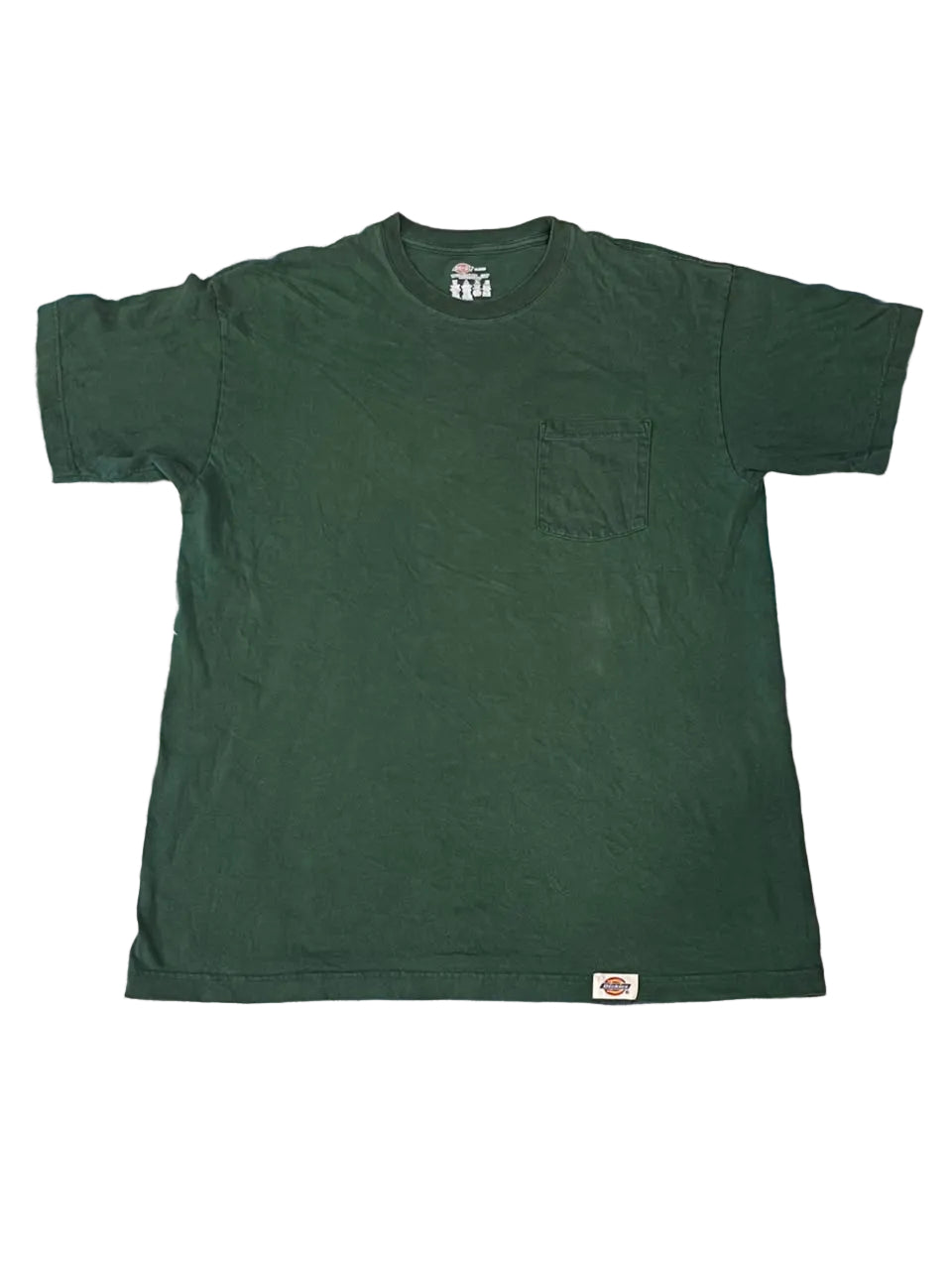 DICKIES MEN ROUND NECK T-SHIRT ON A WHITE PLAIN BACKGROUND 