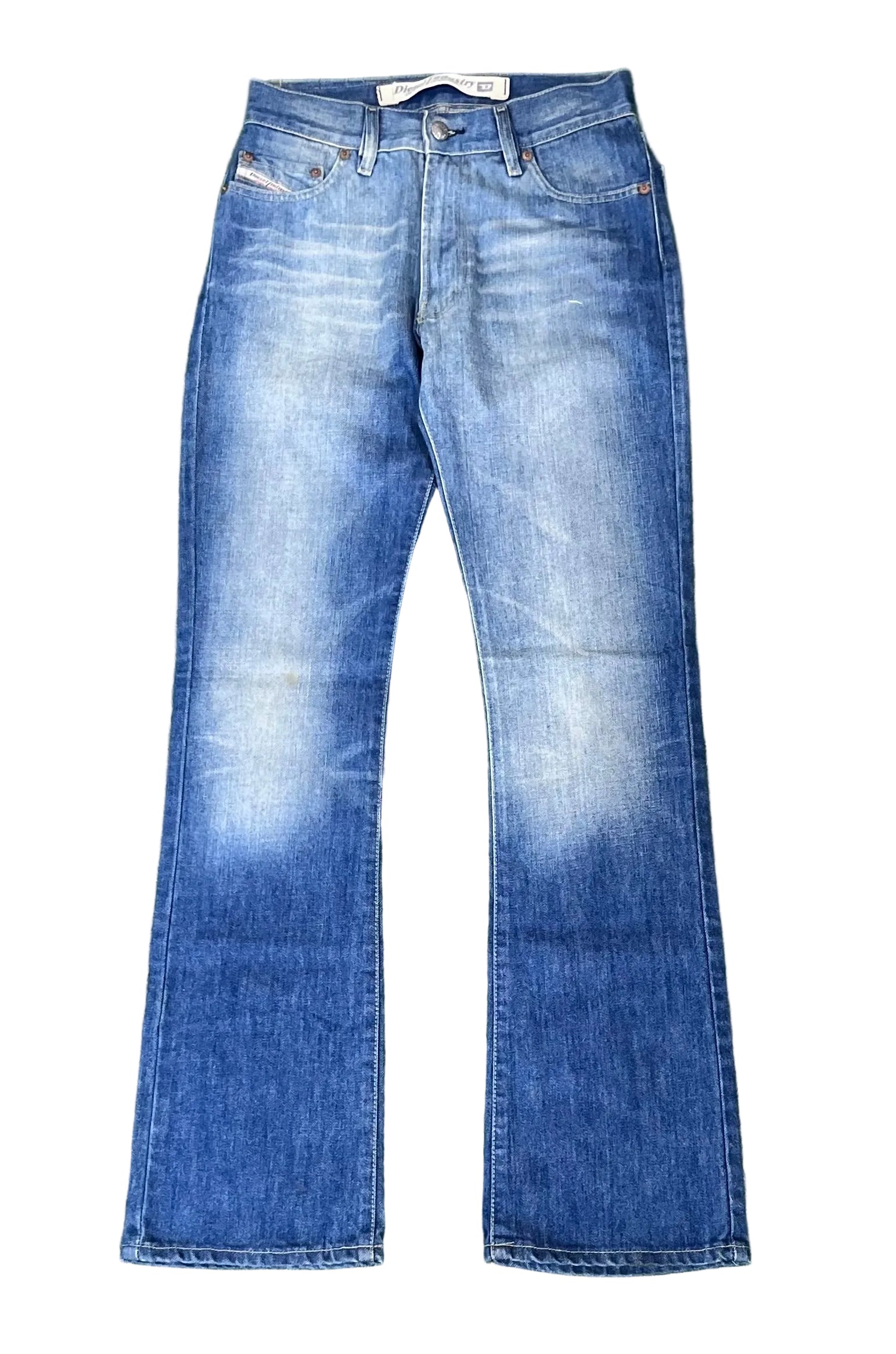 DIESEL WOMEN JEANS ON A WHITE PLAIN BACKGROUND 