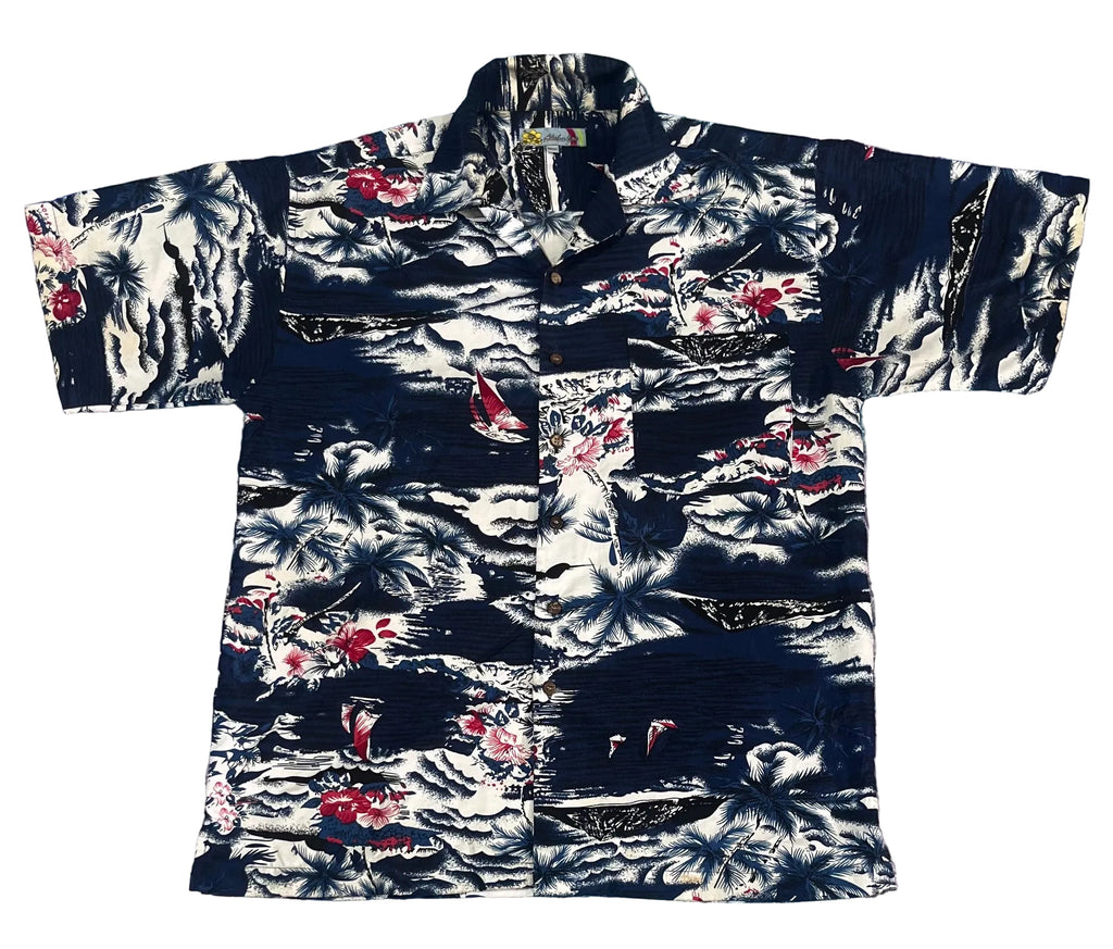 HAWAII MEN SHIRT ON A WHITE PLAIN BACKGROUND 