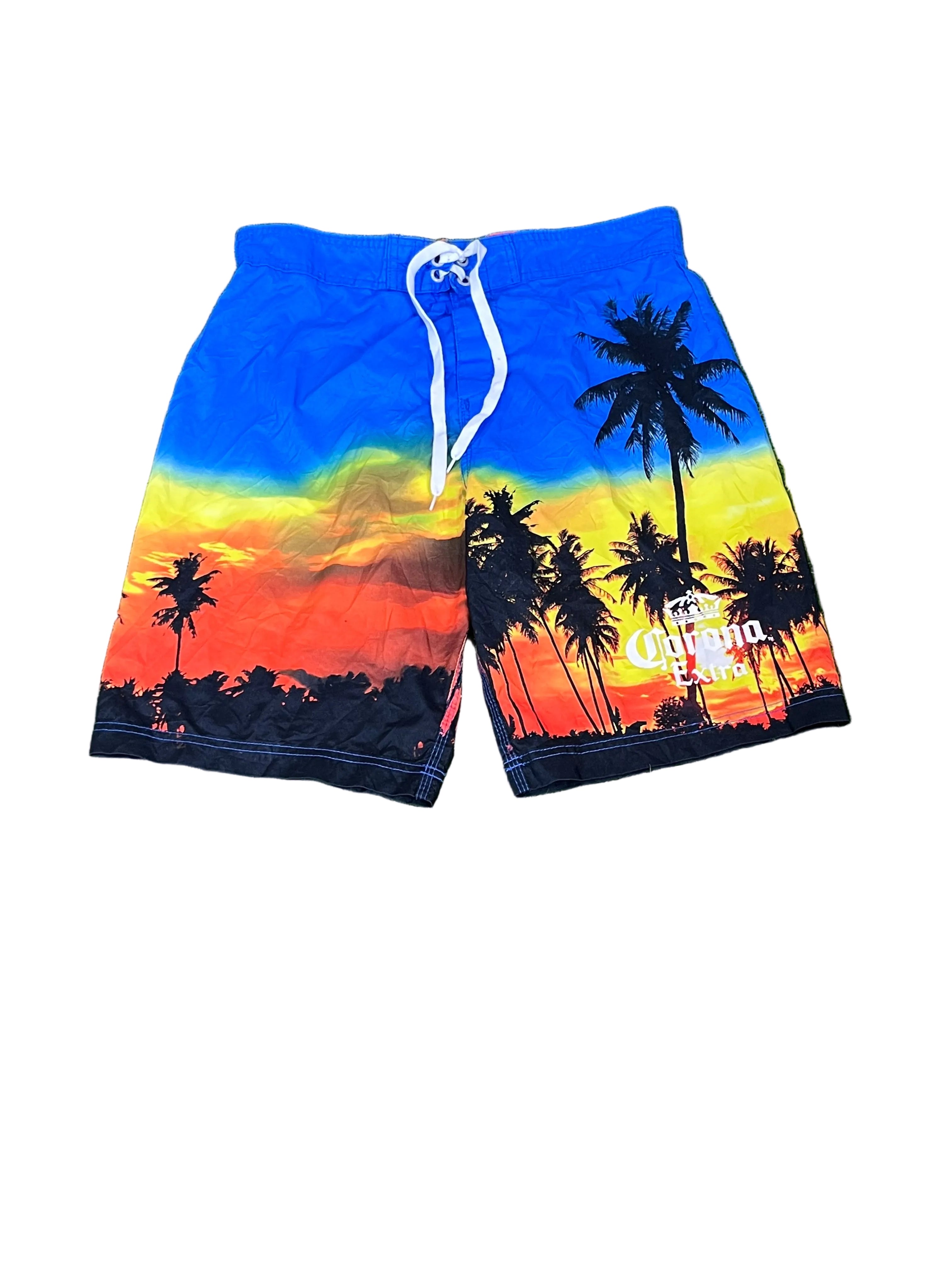 HAWAII MEN SHORTS ON A WHITE PLAIN BACKGROUND 