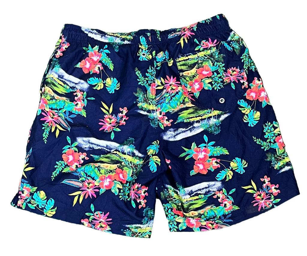HAWAII MEN SHORTS ON A WHITE PLAIN BACKGROUND 