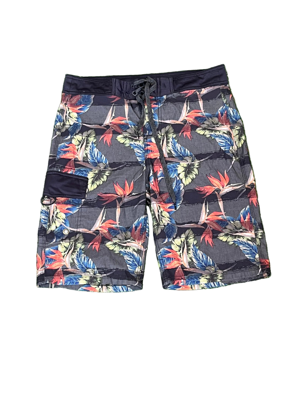 HAWAII MEN SHORTS ON A WHITE PLAIN BACKGROUND 