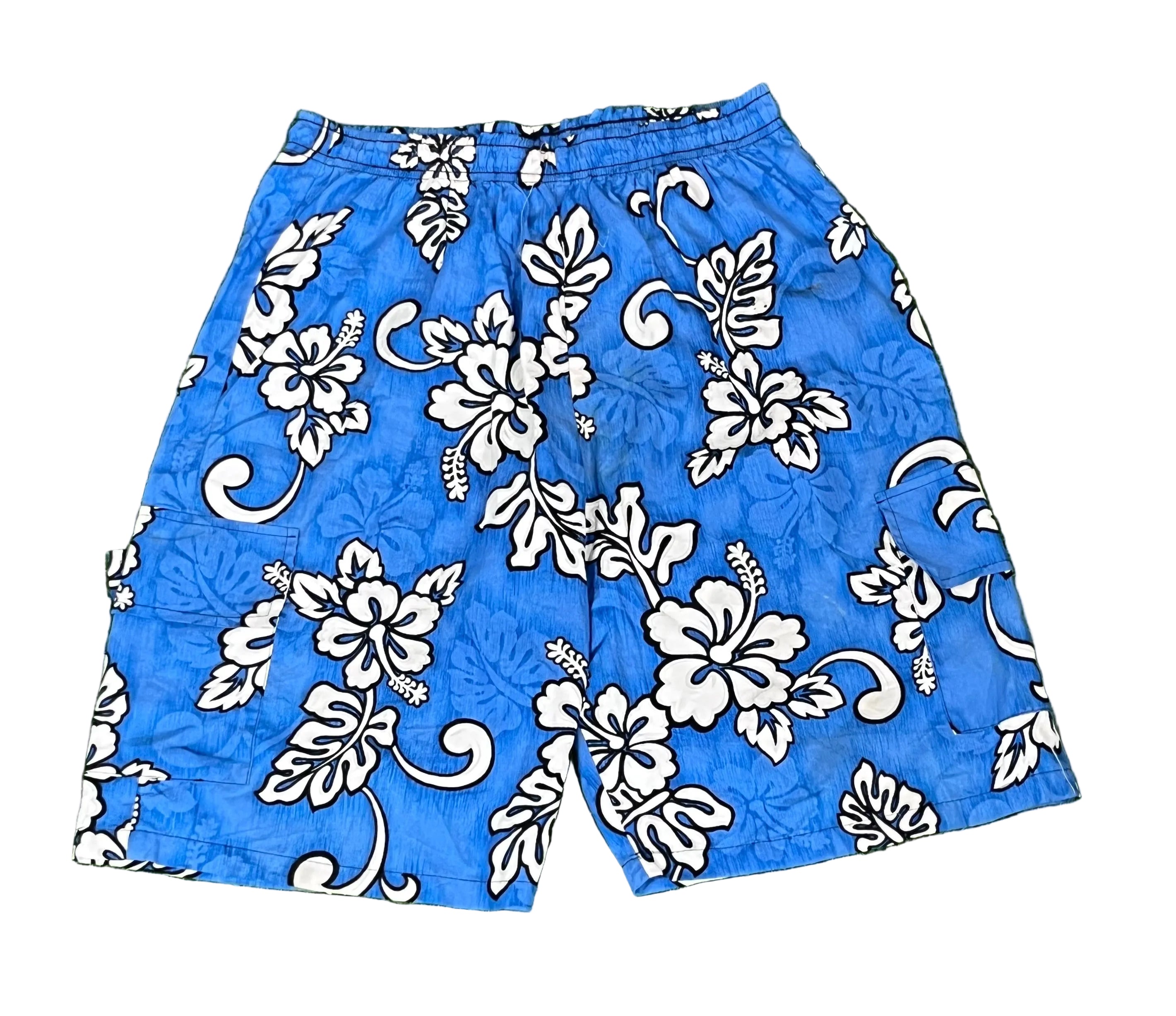 HAWAII MEN SHORTS ON A WHITE PLAIN BACKGROUND 
