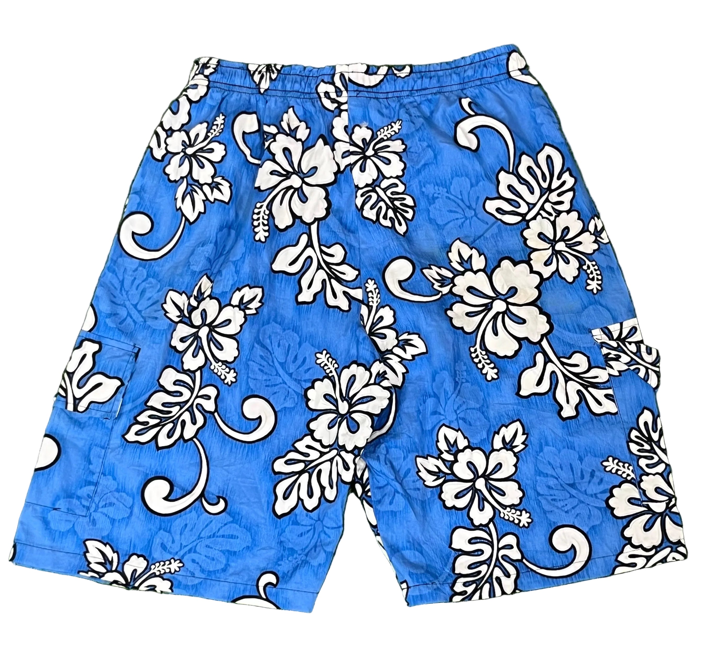 HAWAII MEN SHORTS ON A WHITE PLAIN BACKGROUND 