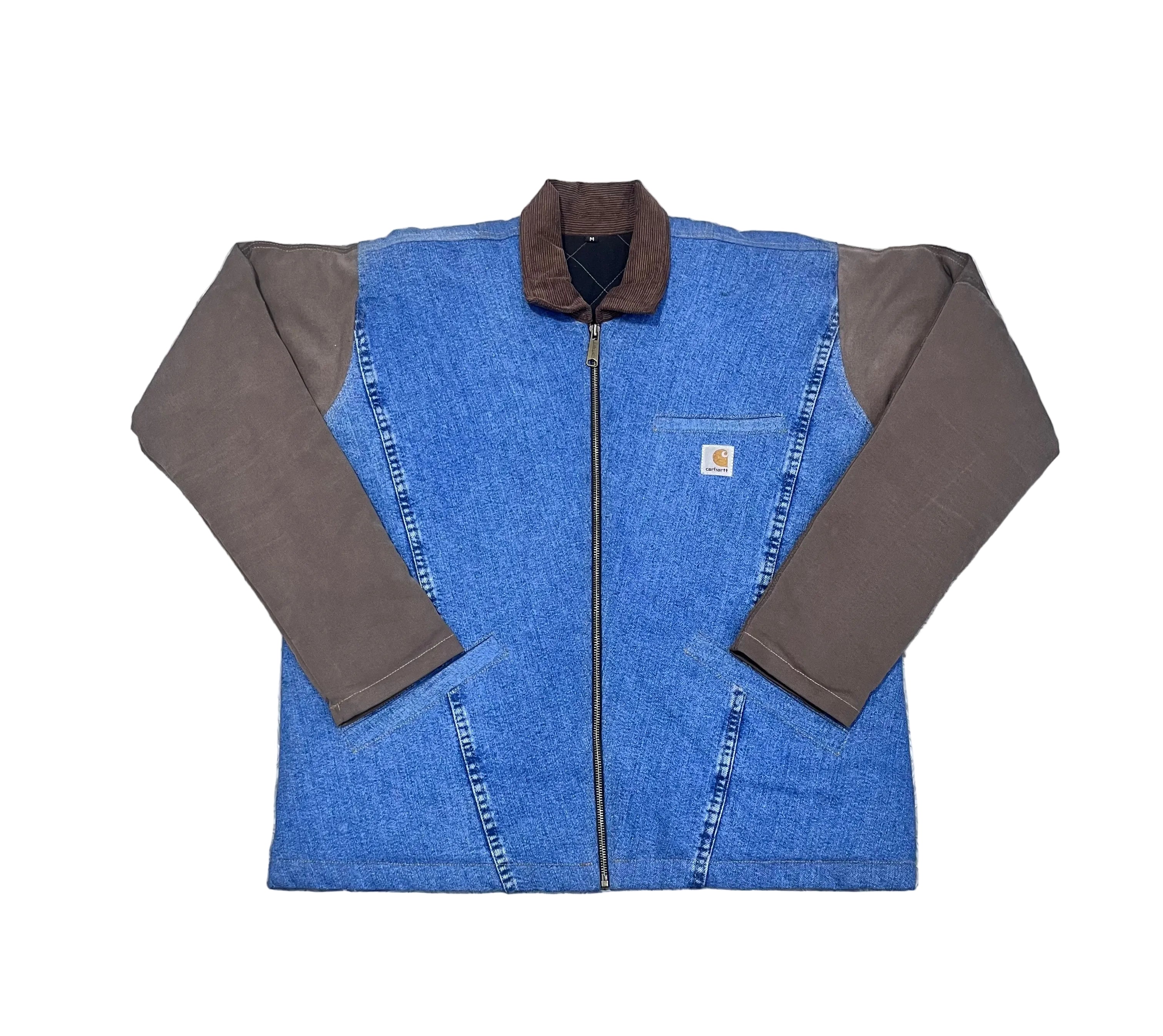 UPCYCLE CARHARTT DENIM WITH CANVAS SLEEVE JACKET