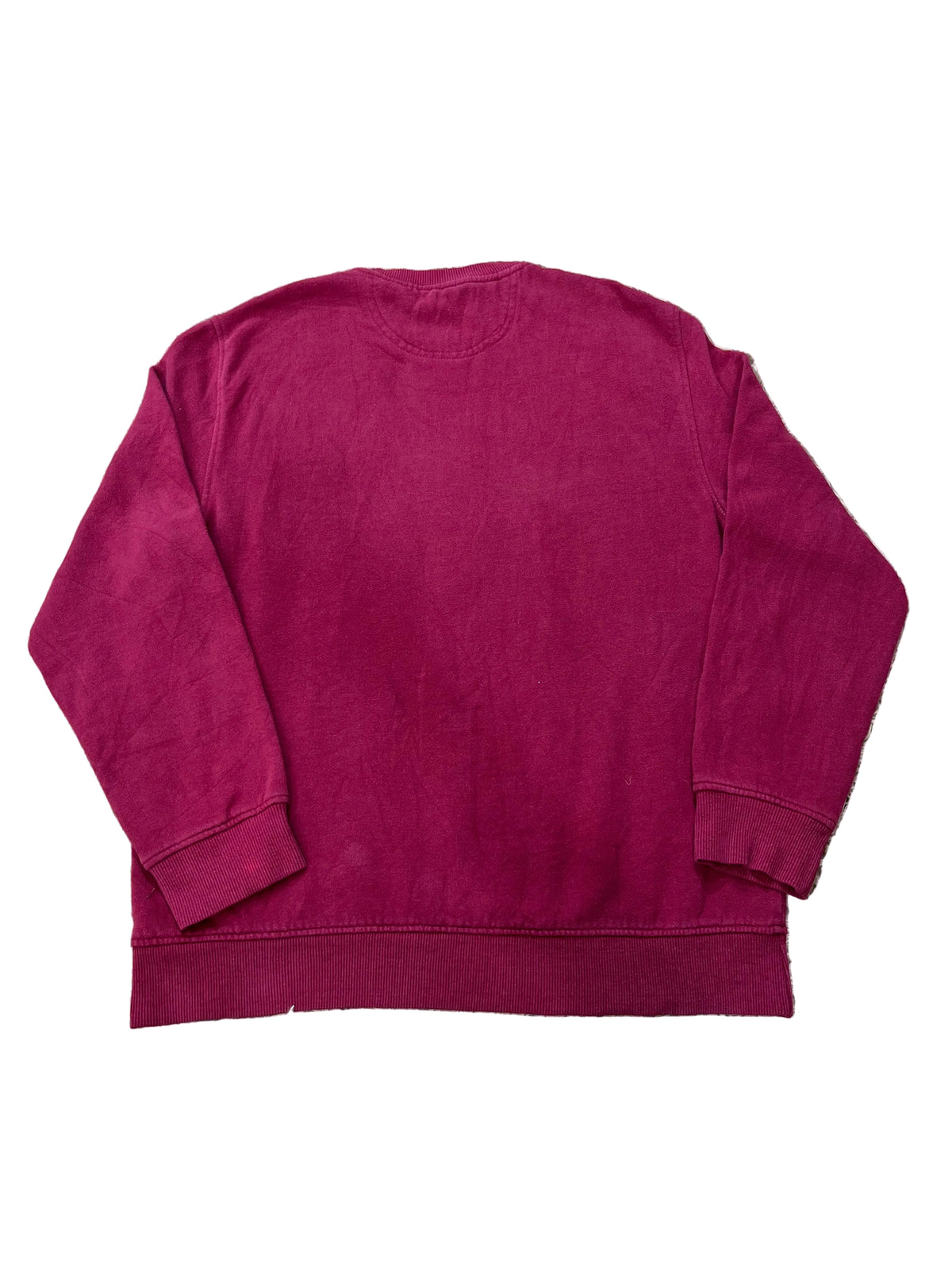 A magenta long-sleeve baby bodysuit or diaper cover 
