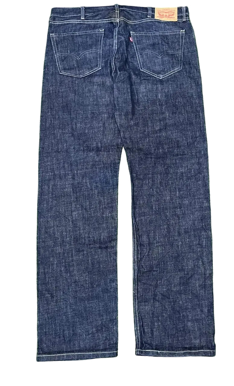 Levis 505 blue jeans in white background