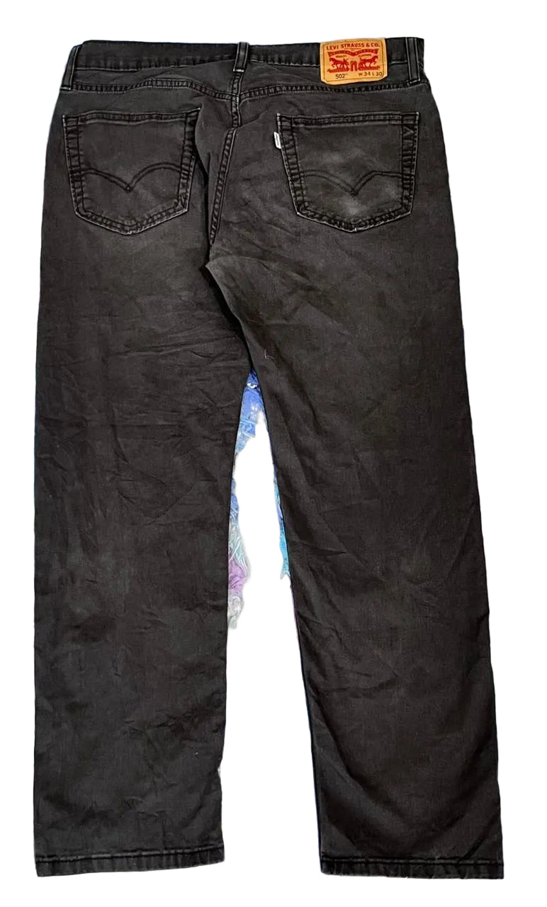 LEVI'S 502 MEN DENIM JEANS  ON A WHITE PLAIN BACKGROUND 
