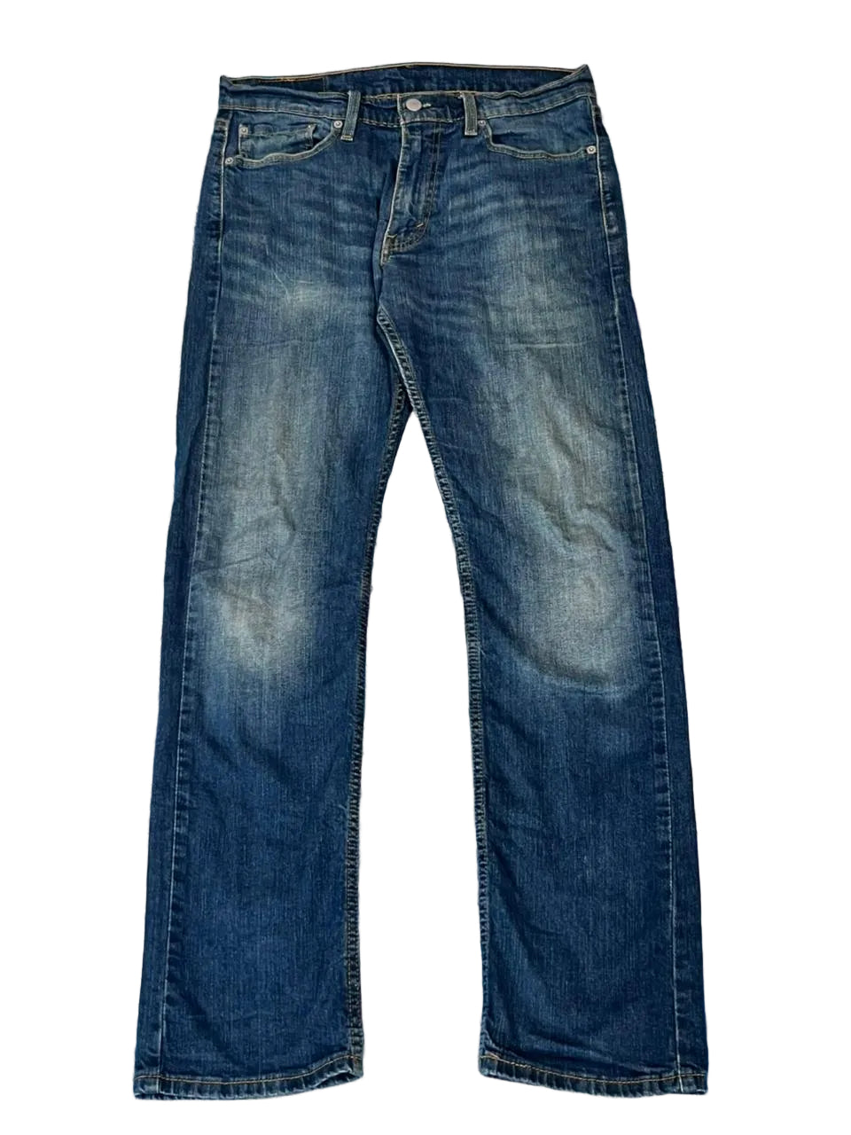 LEVI'S 513 MEN DENIM JEANS ON A WHITE PLAIN BACKGROUND 