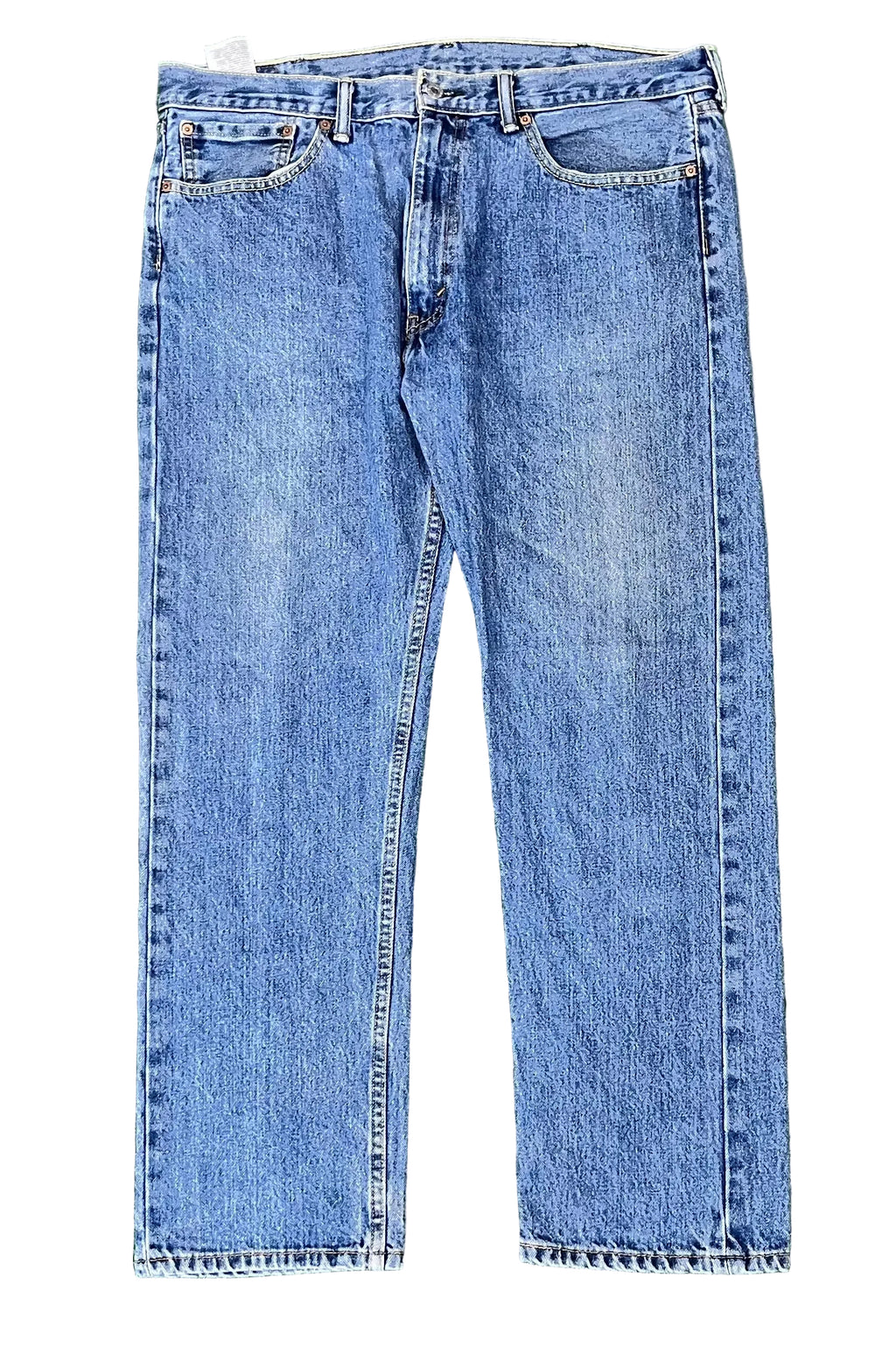 Levis men denim jeans on a white plain background 