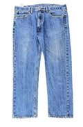 Levis men denim jeans on a white plain background 