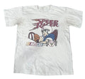 A white short-sleeve graphic T-shirt  The shirt features a 'Speed Racer' NASCAR graphic with a cartoon driver in a helmet and the NASCAR logo.
