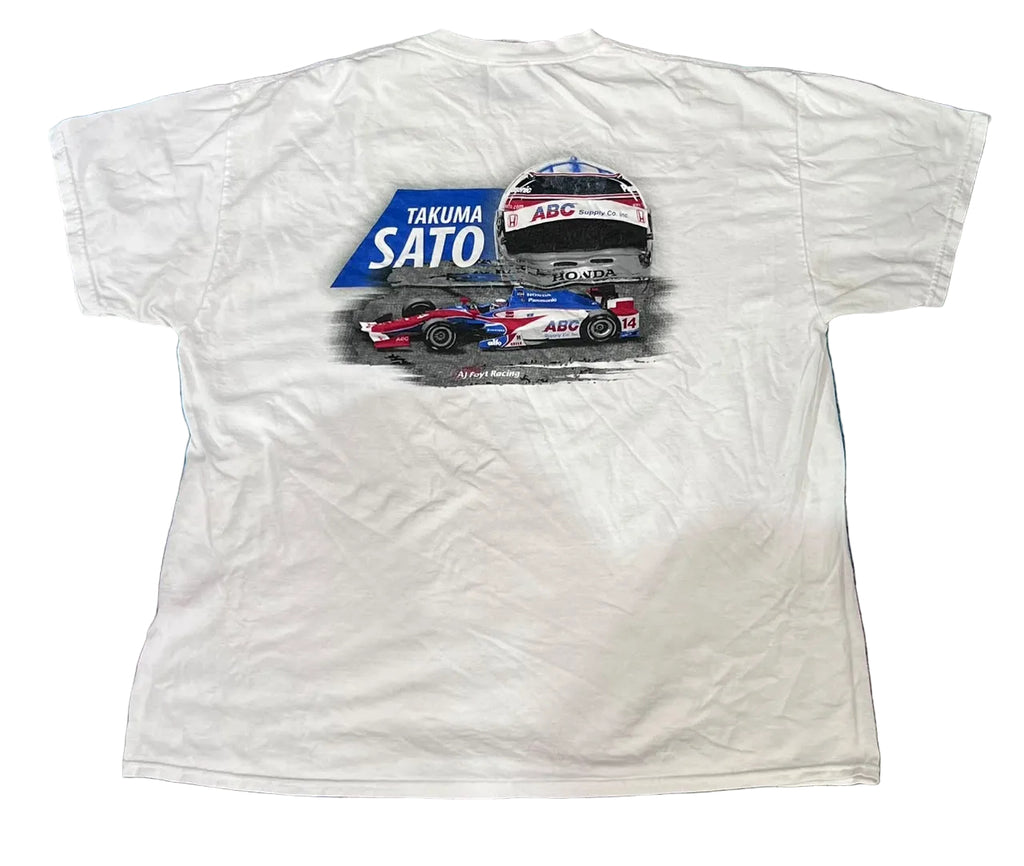 A white short-sleeve graphic T-shirt 