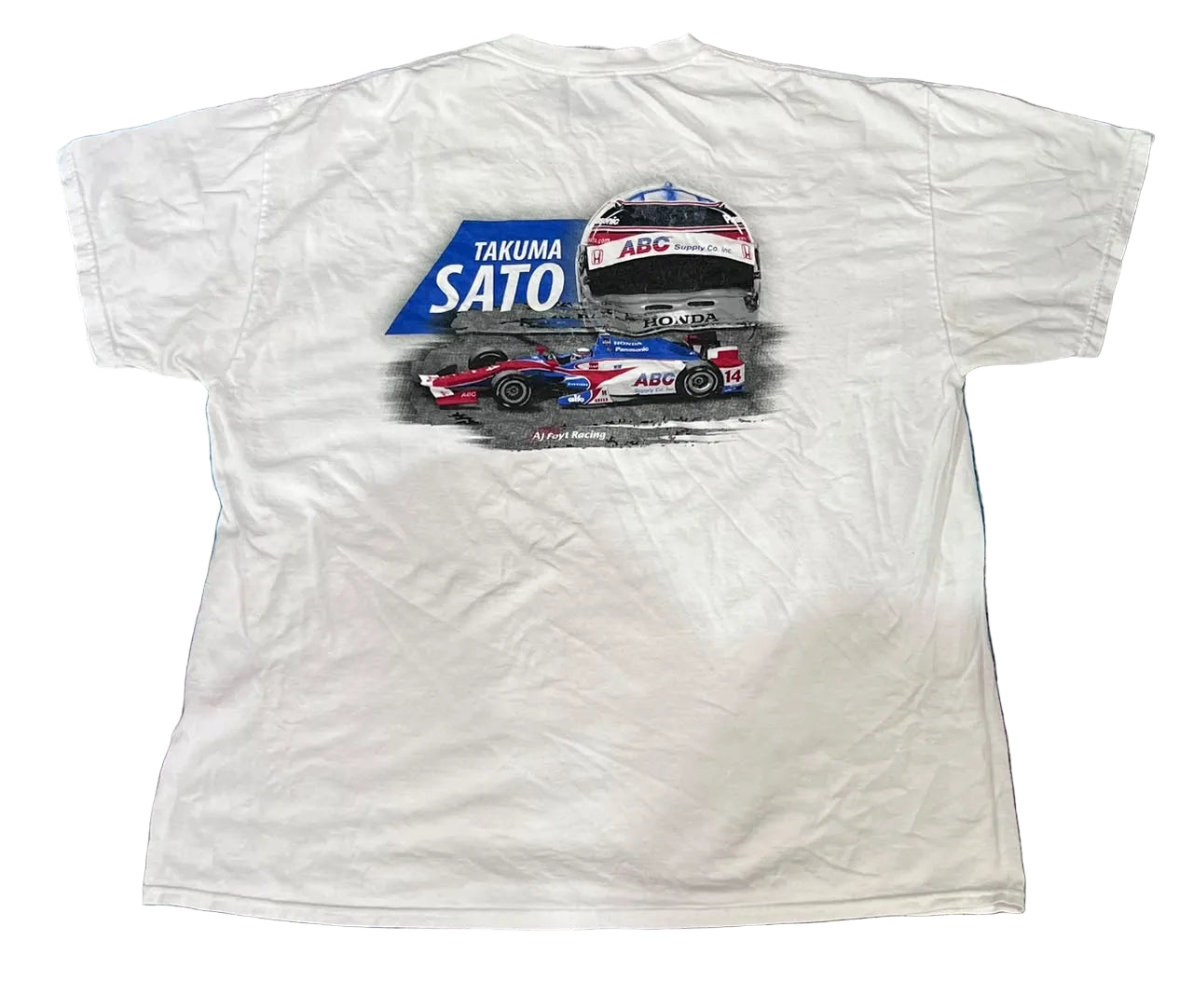 A white short-sleeve graphic T-shirt 