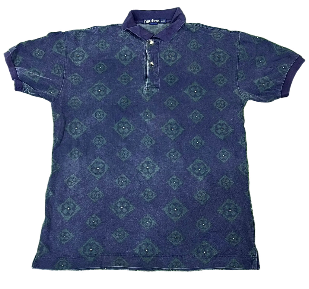 NAUTICA MEN POLO SHIRT ON A WHITE PLAIN BACKGROUND 