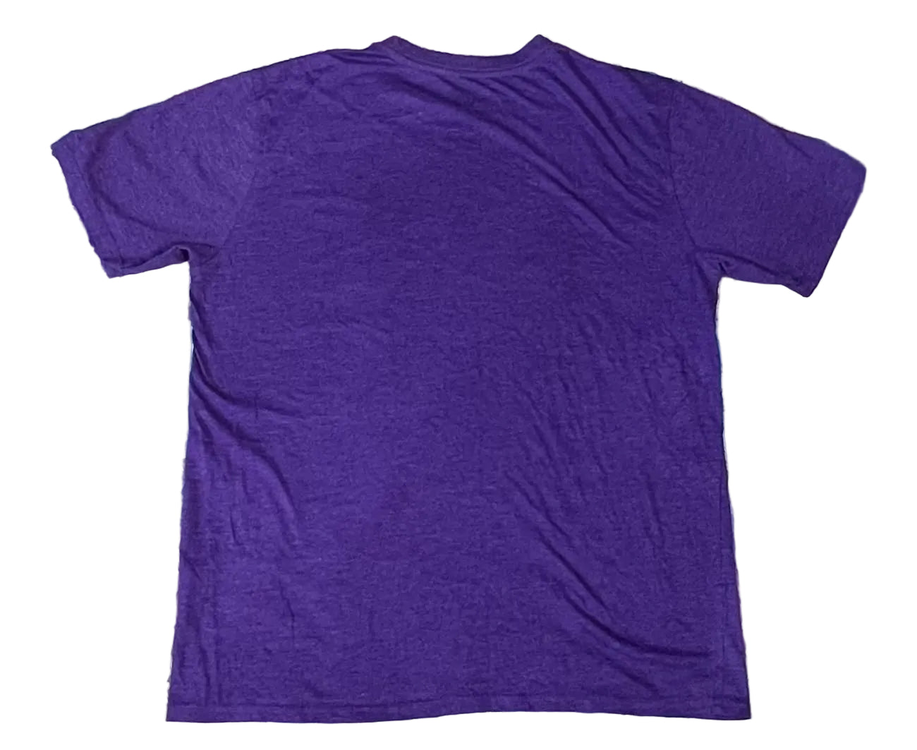 A plain purple short-sleeve t-shirt ona white plain background 