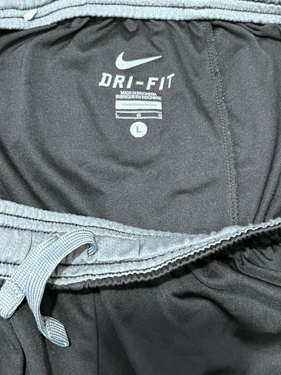 Black athletic shorts with Nike Dri-FIT label 