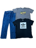 1KG VINTAGE CLOTHING BUNDLE ON THE WHITE BACKGROUND