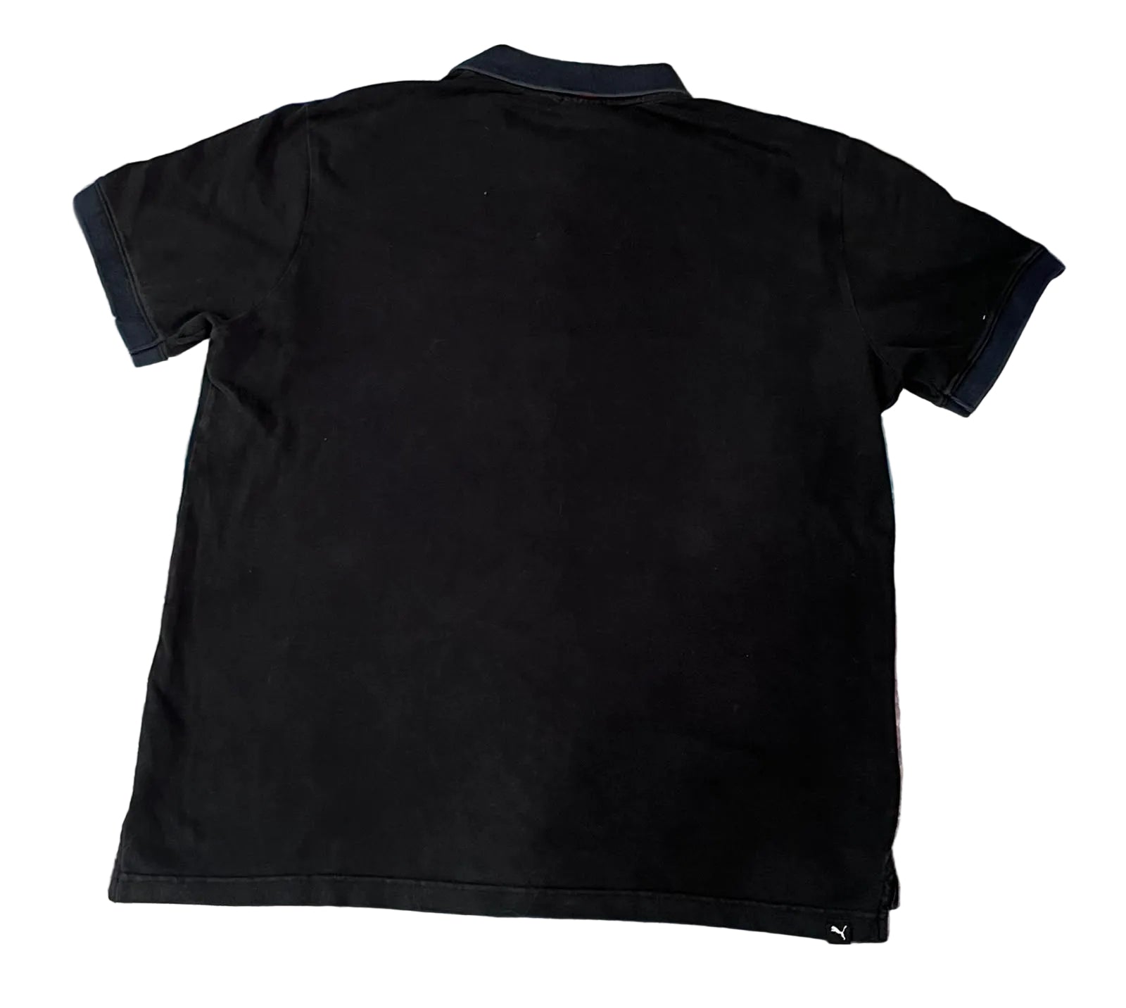 A black short-sleeve polo shirt