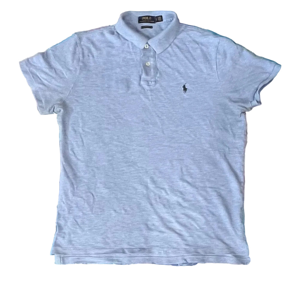 RALPH LAUREN MEN POLO SHIRT ON A WHITE PLAIN BACKGROUND 