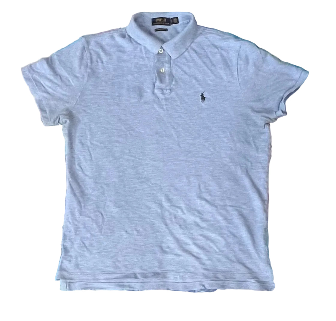 RALPH LAUREN MEN POLO SHIRT ON A WHITE PLAIN BACKGROUND 