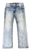 ROCK REVIVAL WOMEN JEANS ON A WHITE PLAIN BACKGROUND 