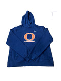 A navy blue Nike hoodie featuring an orange and white 'O LAEROSE' graphic on the chest, 