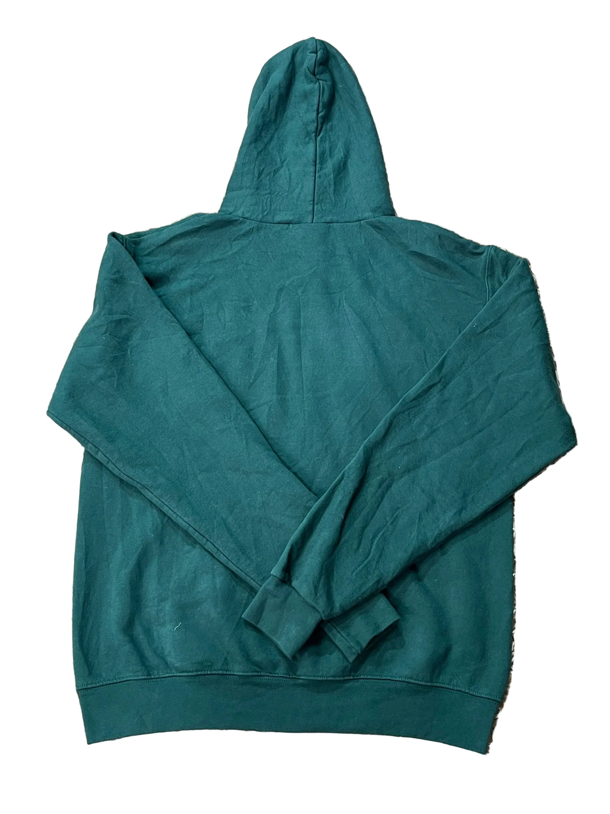 A dark green hooded sweatshirt 