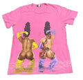 Sexy Printed PINK T-shirt ON A WHITE PLAIN BACKGROUND