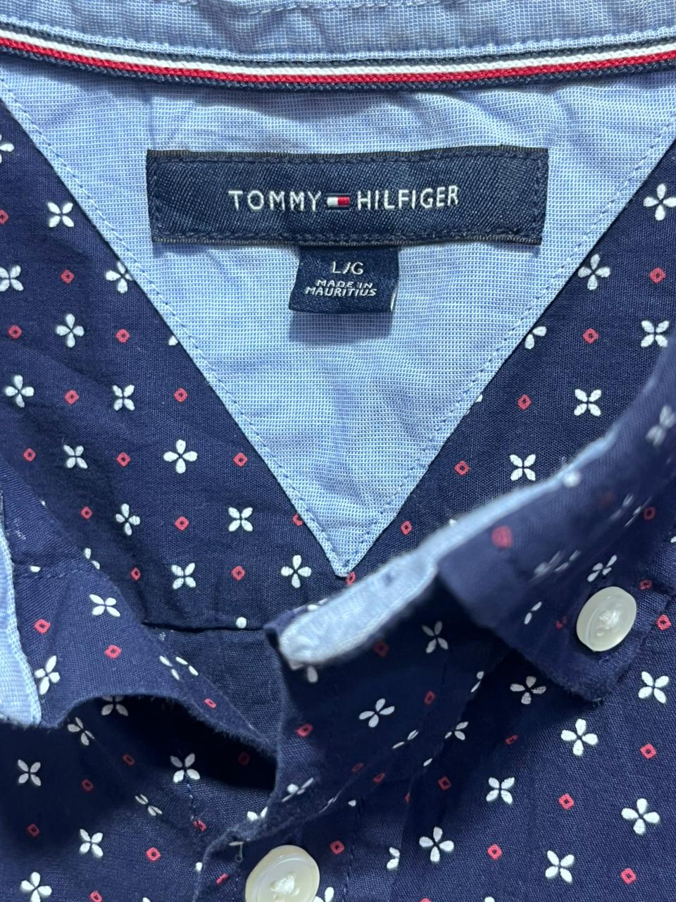 Tommy Hilfiger shirt with label and floral pattern