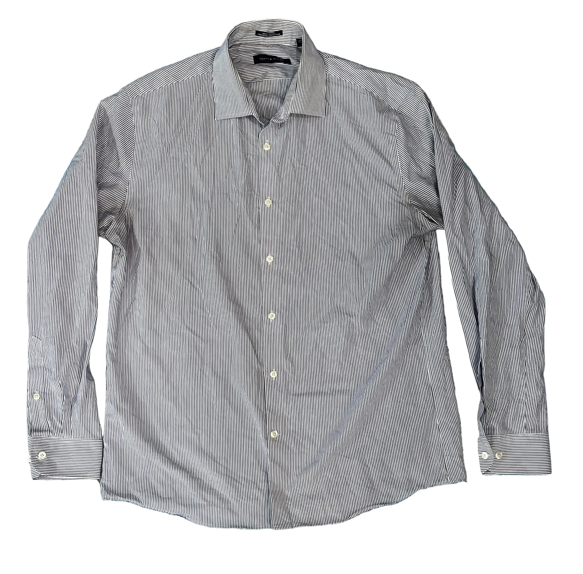 A light gray long-sleeve button-up shirt 